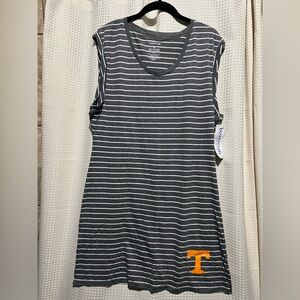 Boxercraft Gray & White Striped Sleeveless Dress w/University of Tennessee “T”